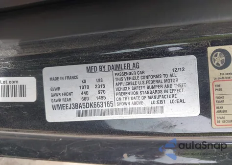 2013 Smart Fortwo Passion/Pure z USA, uszkodzony, nr VIN WMEEJ3BA5DK663165